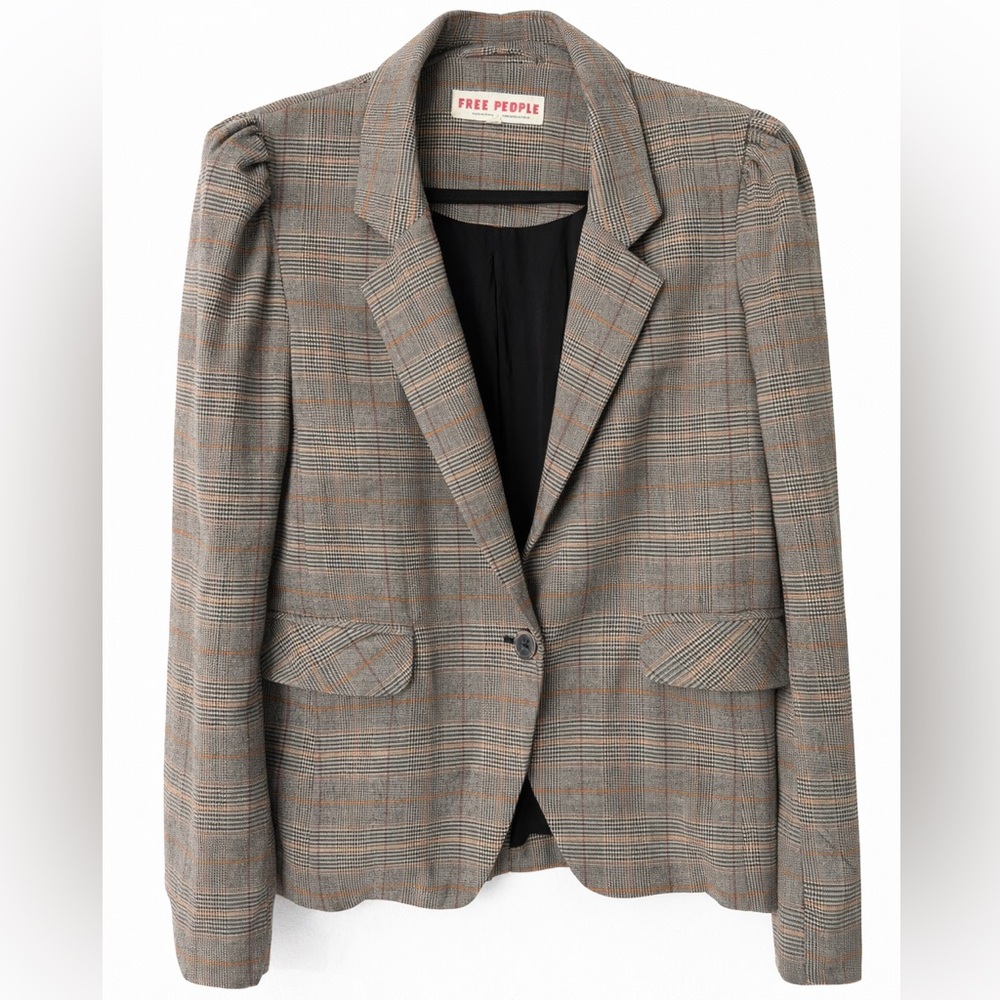 Free People Plaid Blazer | Classic Tailored Jacket | Fall Chic | SIZE S